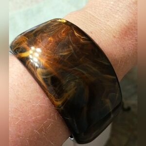 Wide Tortoise Bangle Bracelet, 3" Diameter